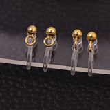 50 PCS Stainless Steel Ear Clip Transparent for Jewelry Making Prevent Allergies