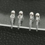 50 PCS Stainless Steel Ear Clip Transparent for Jewelry Making Prevent Allergies
