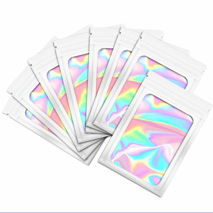 50 Holographic Ziplock Bags for DIY Jewelry Storage