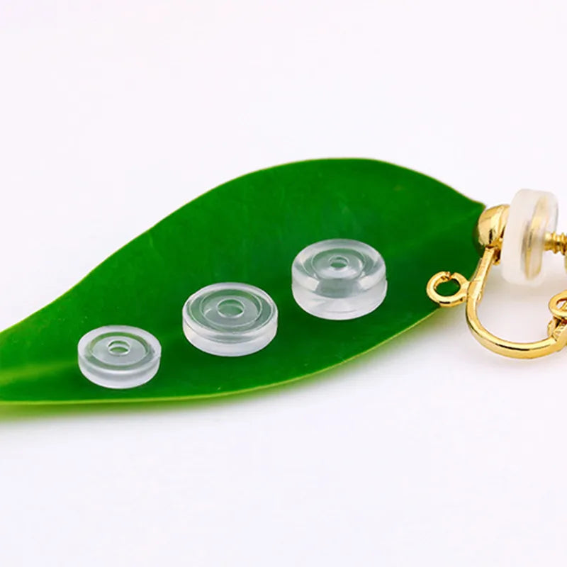 50 PCS Silicone Anti-Pain Ear Clip Pad for Earrings DIY Jewelry