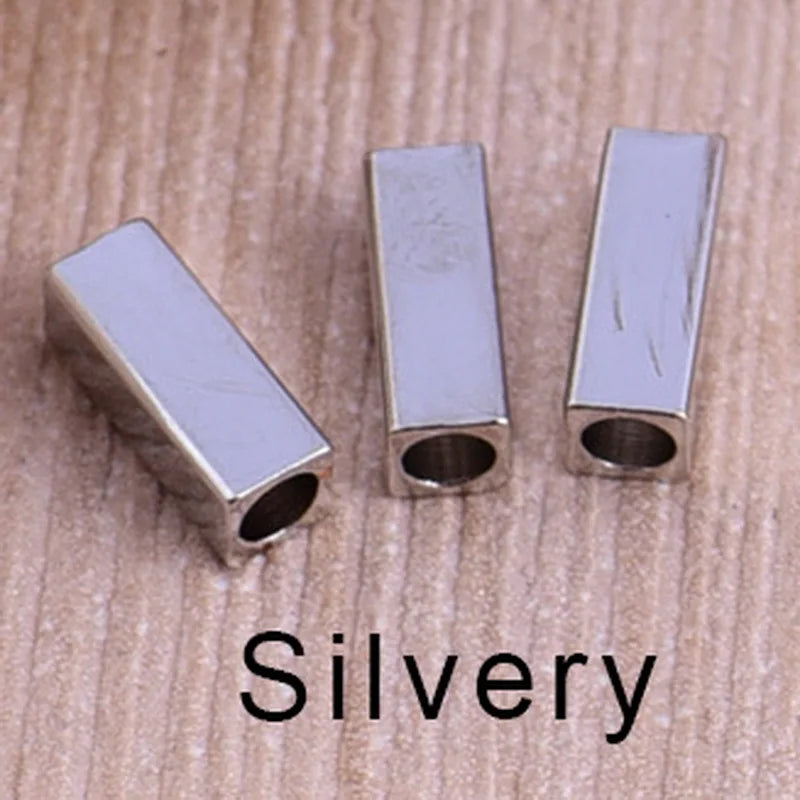 50 PCS Copper Cube Tube Charm For Jewelry DIY Making