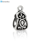 50 Pcs Silver Alloy Bails Beads 14x8mm DIY Jewelry Making Findings