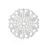 50 PCs Silver Hollow Flower Pattern Copper Findings for DIY Jewelry Making