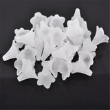 50 Frosted Acrylic Lily Flower Beads 22x22mm DIY Jewelry Making Accessories