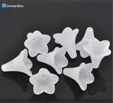 50 Frosted Acrylic Lily Flower Beads 22x22mm DIY Jewelry Making Accessories