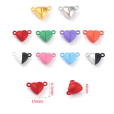 50 Pairs Magnetic Love Heart Clasps for DIY Couple Bracelets Necklace