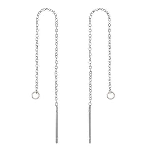 50 Pairs Stainless Steel Earring Findings Ear Threads Long Ear Line Chain