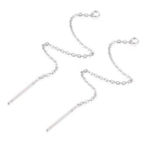 50 Pairs Stainless Steel Earring Findings Ear Threads Long Ear Line Chain