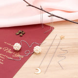 50 Pairs Stainless Steel Earring Findings Ear Threads Long Ear Line Chain