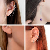 50 Pairs Stainless Steel Earring Findings Ear Threads Long Ear Line Chain