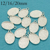 50 Pcs Oval Bezel Blanks for Pendant Setting, Earring Base, Bracelet Charm
