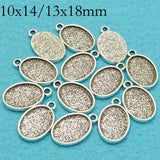 50 Pcs Oval Bezel Blanks for Pendant Setting, Earring Base, Bracelet Charm