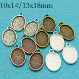50 Pcs Oval Bezel Blanks for Pendant Setting, Earring Base, Bracelet Charm