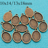 50 Pcs Oval Bezel Blanks for Pendant Setting, Earring Base, Bracelet Charm