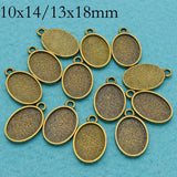 50 Pcs Oval Bezel Blanks for Pendant Setting, Earring Base, Bracelet Charm