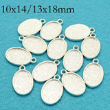 50 Pcs Oval Bezel Blanks for Pendant Setting, Earring Base, Bracelet Charm