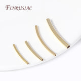 50 Pcs 18K Gold Plated Curved Tube Beads for DIY Jewelry Making