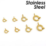 50 Pcs Stainless Steel Spring Ring Clasp Tarnish Resistant