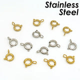 50 Pcs Stainless Steel Spring Ring Clasp Tarnish Resistant