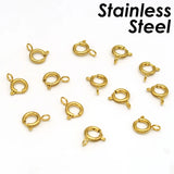 50 Pcs Stainless Steel Spring Ring Clasp Tarnish Resistant