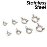 50 Pcs Stainless Steel Spring Ring Clasp Tarnish Resistant