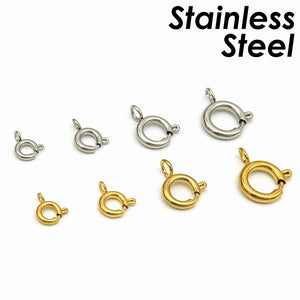 50 Pcs Stainless Steel Spring Ring Clasp Tarnish Resistant