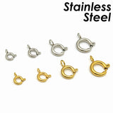50 Pcs Stainless Steel Spring Ring Clasp Tarnish Resistant