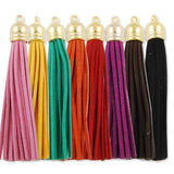50 Pcs 85 mm Mixed Suede Leather Jewelry Tassel w/ End Caps Cord Tip-D1305