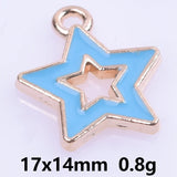 50 Pcs Alloy Oil Drops Pentagram Hollow Pendants for DIY Jewelry Making