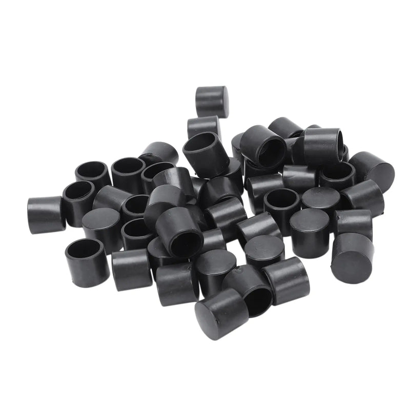 50 Pcs Rubber PVC Flexible Round End Cap 12mm Foot Cover