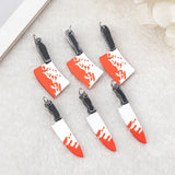 50 Pcs Acrylic Halloween Weapon Blood Charms for Earrings & Necklaces