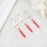 50 Pcs Acrylic Halloween Weapon Blood Charms for Earrings & Necklaces