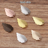 50 Pcs Brass Leaf Charms 16x25mm Silver Bronze 7 Colors Metal Leaf Pendant