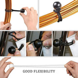 50 Pcs Bungee Cord Elastic Ties for Marquees, Tents, Banners (White)