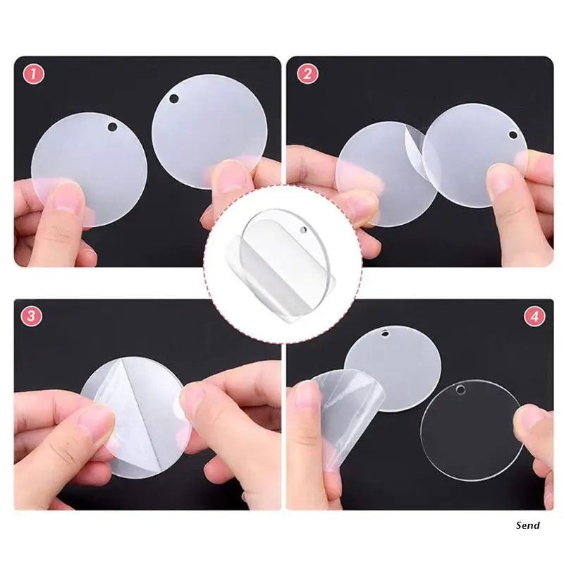 50 Pcs Clear Acrylic Blanks Keychain Necklace Pendant for DIY Projects