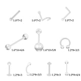 50 Pcs Clear Piercing Retainers Nose Tongue Nipple Belly Rings Eyebrow Lip Nose