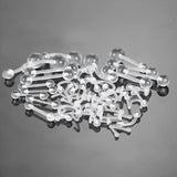 50 Pcs Clear Piercing Retainers Nose Tongue Nipple Belly Rings Eyebrow Lip Nose