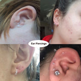 50 Pcs Clear Piercing Retainers Nose Tongue Nipple Belly Rings Eyebrow Lip Nose