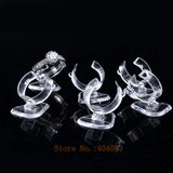 50 Pcs Clear View Elastic-C Circle Plastic Ring Display Holder Stand