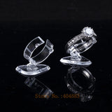 50 Pcs Clear View Elastic-C Circle Plastic Ring Display Holder Stand