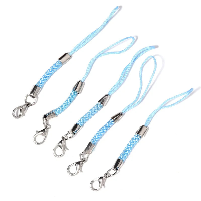 50 Pcs Colorful Lanyard Strap Cord Lobster Clasp Rope DIY Jewelry Keychain
