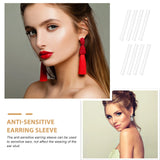 50 Pcs Clear Ear Sleeve Earrings Sports Rubber Earring Backs