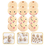 50 Pcs Smile Beads Wood Loose Round Wooden Hair Craft Wooden Beads