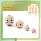 50 Pcs Smile Beads Wood Loose Round Wooden Hair Craft Wooden Beads