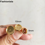 50 Pcs Gold Brass Earrings Cups, DIY Earrings Supplies - AB