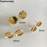 50 Pcs Gold Brass Earrings Cups, DIY Earrings Supplies - AB