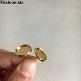 50 Pcs Gold Brass Earrings Cups, DIY Earrings Supplies - AB