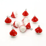 50 Pcs 3D Mushroom Charms Flatback Resin Cabochons for Earrings Keychain DIY