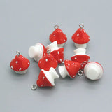 50 Pcs 3D Mushroom Charms Flatback Resin Cabochons for Earrings Keychain DIY