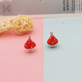 50 Pcs 3D Mushroom Charms Flatback Resin Cabochons for Earrings Keychain DIY